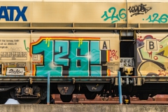 Graffito auf Eisenbahn-Waggon II